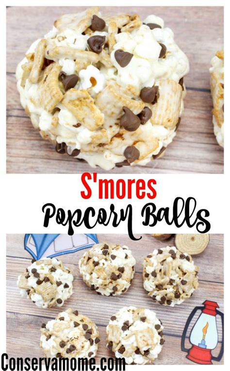 Smores Popcorn Balls Recipe Conservamom