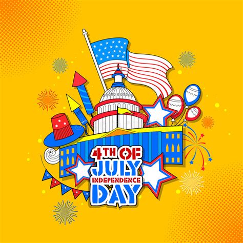 4th Of July Independence Day Of America Background Stock Vector
