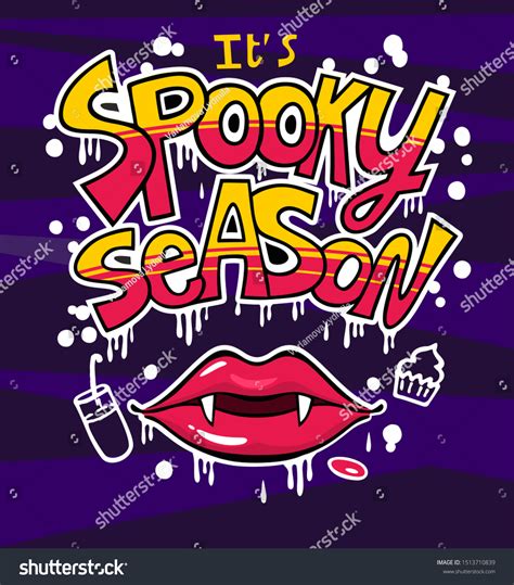 Spooky Season Halloween Overlays Lettering Labels เวกเตอร์สต็อก ปลอด
