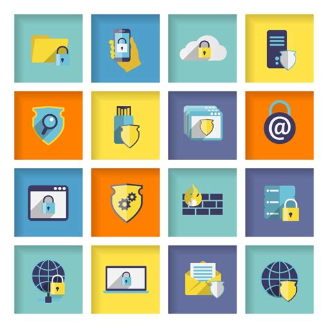 Information Technology Security Icons Set 460081 Vector Art At Vecteezy