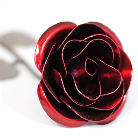 Hand Forged Wrought Iron Red Metal Rose Valentines Day T Amazon