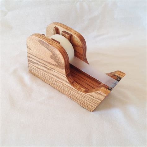 Wooden Tape Dispenser Solid Oak With An Eco Friendly Finish Etsy In