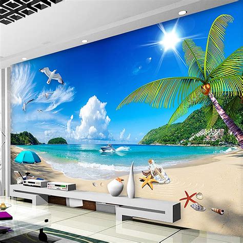 🔥 Free Download Custom 3d Photo Wallpaper Summer Seaview Sunshine Beach