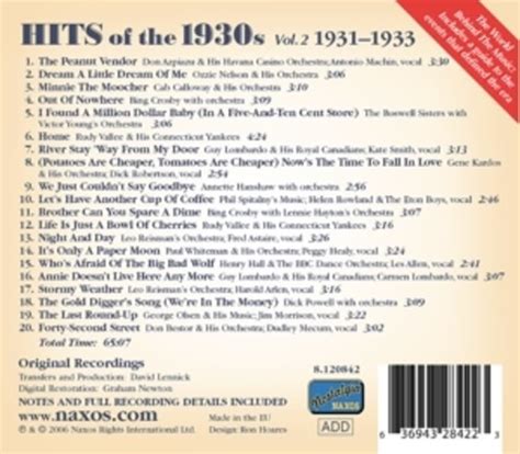Hits Of The 1930s Vol2 La Boîte à Musique