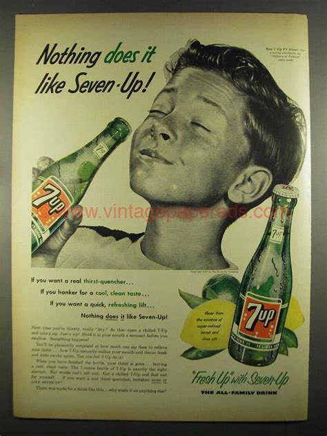 1955 7up Soda Ad Nothing Does It Like Seven Up