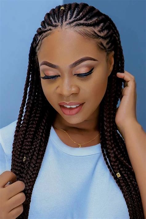 Start your new year with new hair braiding stylings. Natural Hair Straight Up Hairstyles 2020 / Ghana Braid ...