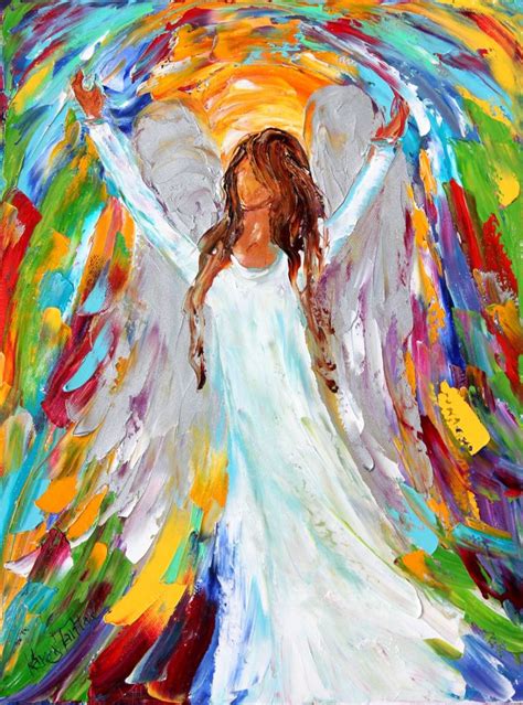 Abstract Angel Art Original Painting Angel Magic Angel Painting