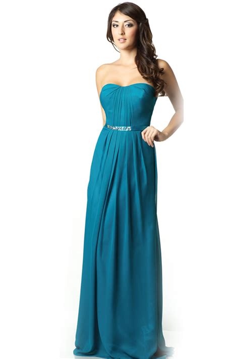 Maybe pick a colour from your outfit and use it as the colour inspiration for your bridesmaids' outfits! Teal Bridesmaid Dresses | DressedUpGirl.com