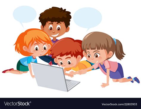 Kids Using Computers Clipart Foto Kolekcija