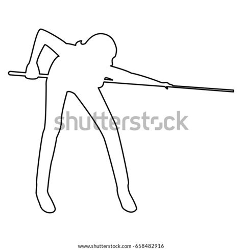 Woman Playing Billiards Icon Stock Vector Royalty Free 658482916 Shutterstock