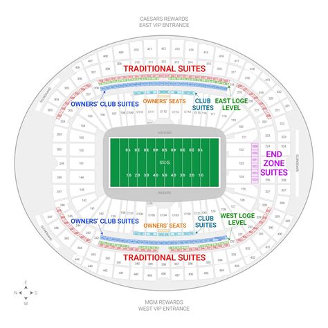 Allegiant Stadium Seating Chart With Seat Numbers