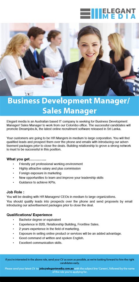 Direct and oversee an organization's sales policies, objectives and initiatives. Business Development Manager / Sales Manager 2020