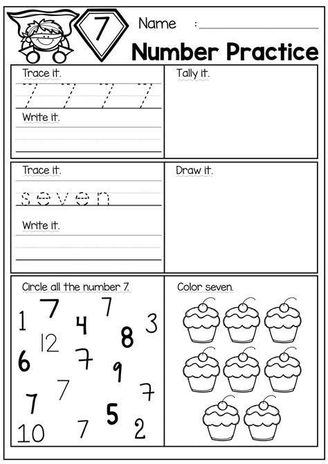 Free Number 7 Worksheets To Print 101 Activity