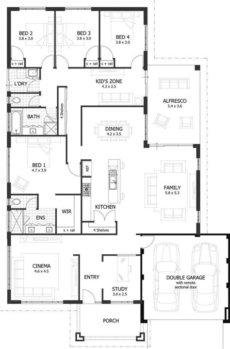 Lovely 4 Bedroom Floor Plans For A House New Home Plans