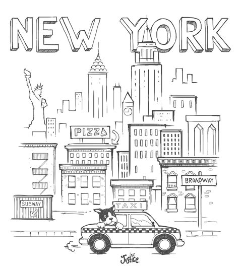 New York Skyline Page Coloring Pages