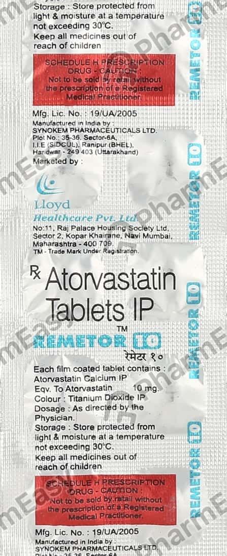 Remetor 10 Mg Tablet 10 Uses Side Effects Price And Dosage Pharmeasy