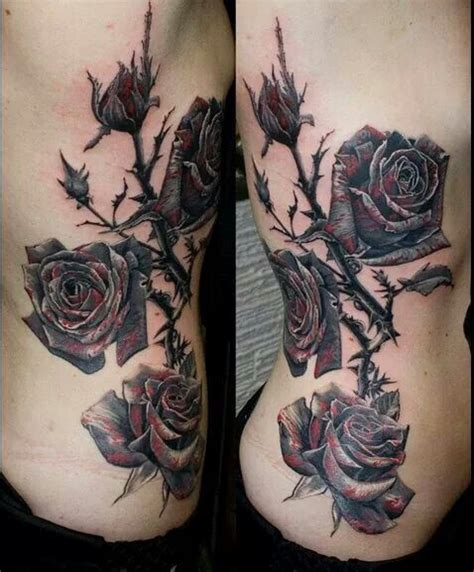 Black Rose Ink Rose Rib Tattoos Dark Roses Tattoo Black Rose Tattoos