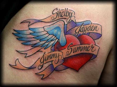 Outstanding heart wings tattoos, heart has c written in capital letter. Large Image | Leave Comment