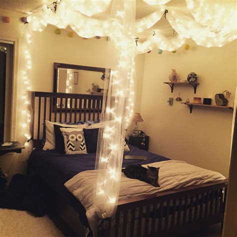 Diy Bed Canopy With Lights Bed Canopy With Lights Canopy Bed Diy