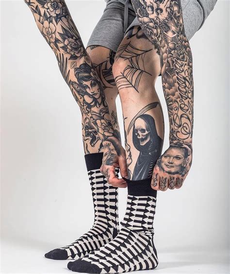 pin by kirsten francis on sock ideas traditional thigh tattoo knee tattoo leg sleeve tattoo