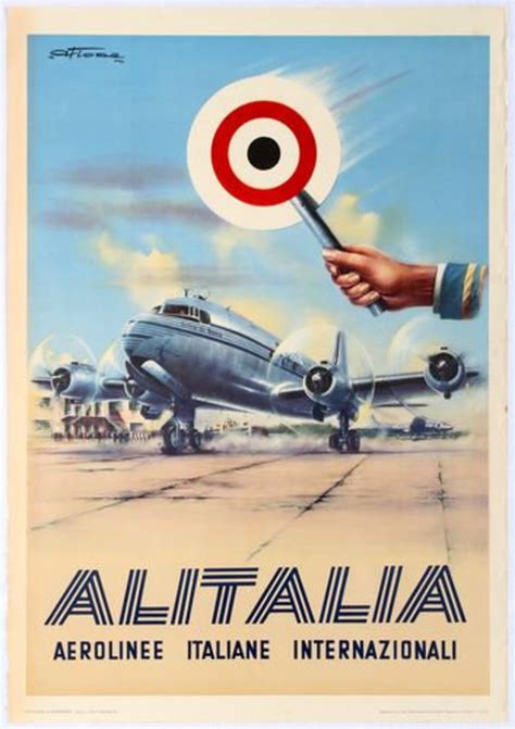 Vintage Alitalia Italian Airline Poster A3a2a1 Print Etsy