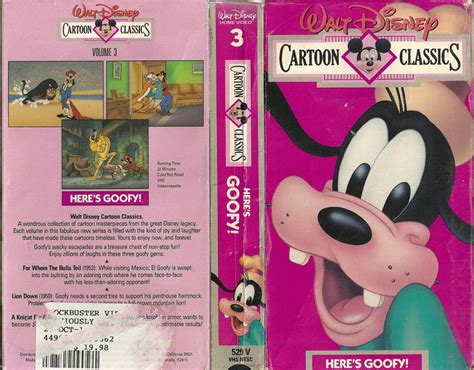 Disney Cartoon Classics Here S Goofy VHS 80s Walt Disney Classics