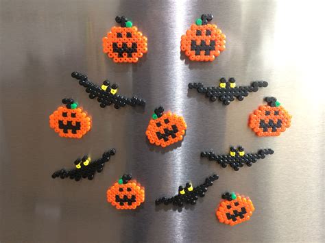 Hama Beads Perler Beads Pyssla Ikea Pumpkins And Bats Halloween