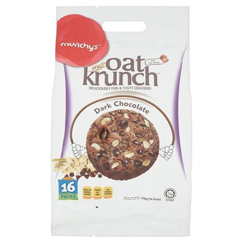Image not available for color: Munchy's Oat Krunch Dark Chocolate Crackers 16 Packs 416g ...