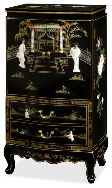 black lacquer jewelry armoire asian jewelry armoires