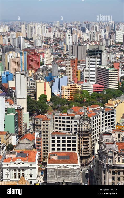 Aerial View Of Sao Paulo Brazil Big City Skyscrapers Stock Photo Alamy