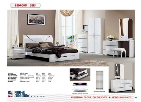B 62 High Gloss White Bedroom Set By Pantek Furniture