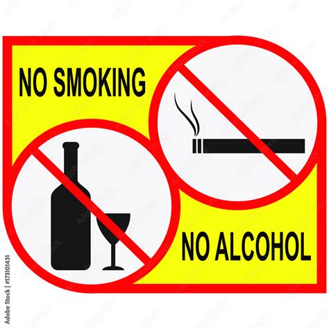 No Smoking No Alcohol Sign Stock Vector Adobe Stock