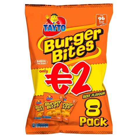 Tayto Burger Bites Beef Flavour 8 X 20g Multipack Crisps Iceland Foods