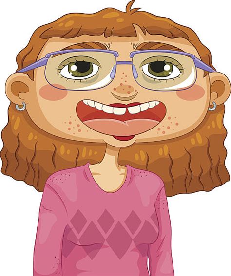Clip Art Of A Ugly Girl In Glasses Illustrations Royalty Free Vector