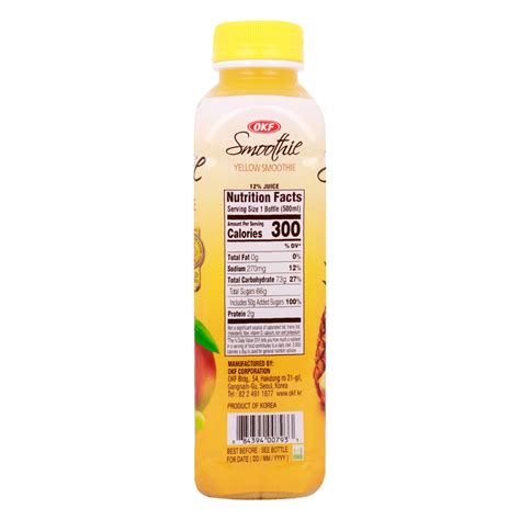 Okf Yellow Smoothie Drink 500 Ml Online At Best Price Bottled Fruit
