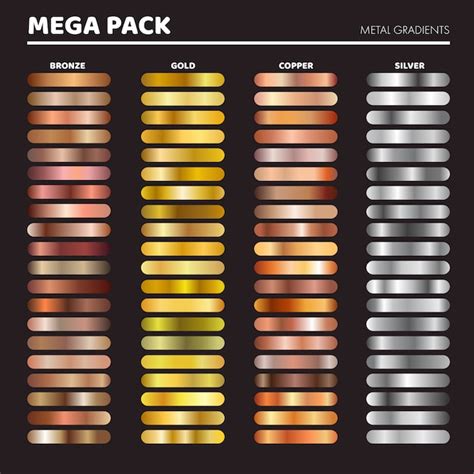 Premium Vector Metal Gradients Set