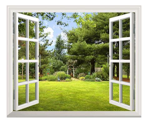Removable Wall Stickerwall Mural Beautiful Garden View Out Of The