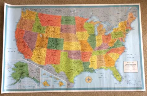 Rand Mcnally United States Laminated Wall Map M Series X Rolled My