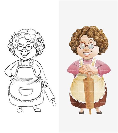 Granny Cartoon Character Cartoon Female Cartoon And