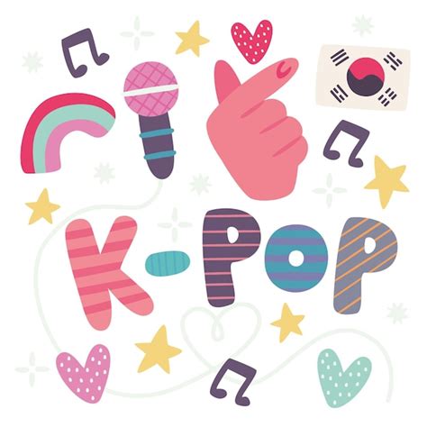 Premium Vector I Love K Pop Music Lettering