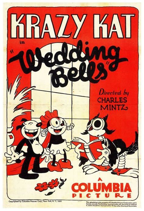 Krazy Kat Wedding Bells 1933 1930s Cartoons Old School Cartoons