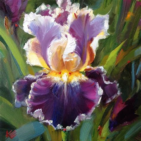 Daily Paintworks Original Fine Art Krista Eaton Iris Art Iris