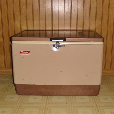 Large Vintage Coleman Cooler 2 Tone Beige Brown