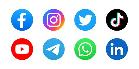 Set Of Social Media Icon In Round Bakground 3600934 Vector Art At Vecteezy