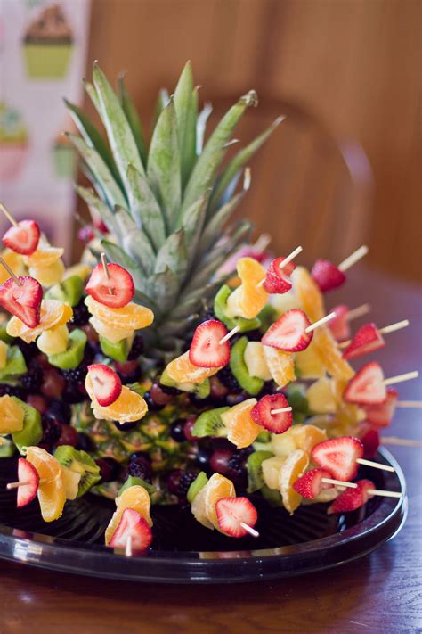 A Pineapple Fruit Skewer Thing I Make For Parties Really Simple Just