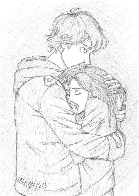 How To Draw A Cute Couple Hugging Estimapa