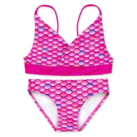Buy Fin Fun Mermaid Scale Coordinating Swimwear For Girls Bikini Set