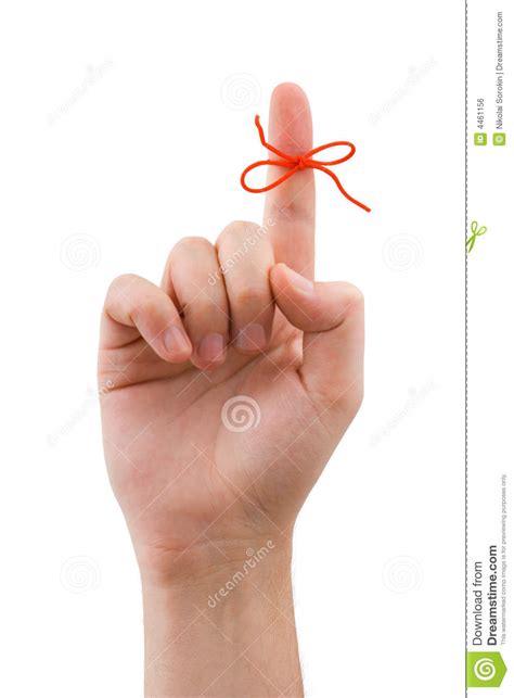Red Bow On Finger Royalty Free Stock Image Image 4461156