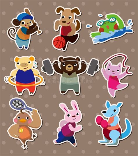 Animal Sport Stickers Stock Vector Image Of Monkey Rabbit 24242485