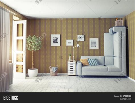 Strange Living Room Interior 3d Image And Photo Bigstock